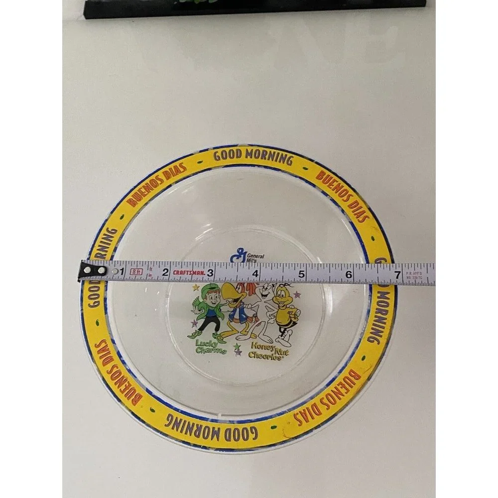 General Mills Cereal Squad Clear Cereal Bowl Good Morning Vintage Rare Good Cond